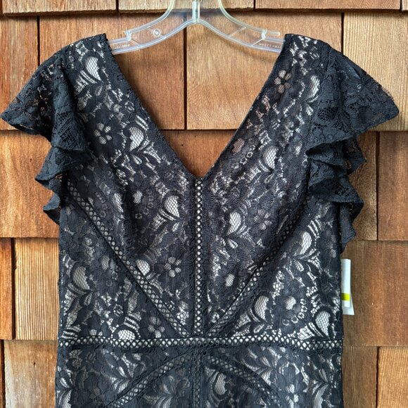 NWT Taylor Black Lace V-Neck Evening/Cocktail Dress in Women's 14 - Picture 11 of 15